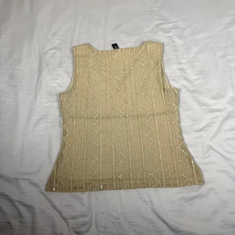 y2k Valerie Stevens light green beaded fairy babydoll tank top - Picture 5 of 6